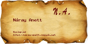 Náray Anett névjegykártya