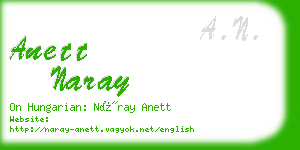 anett naray business card